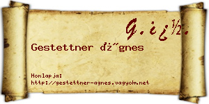 Gestettner Ágnes névjegykártya